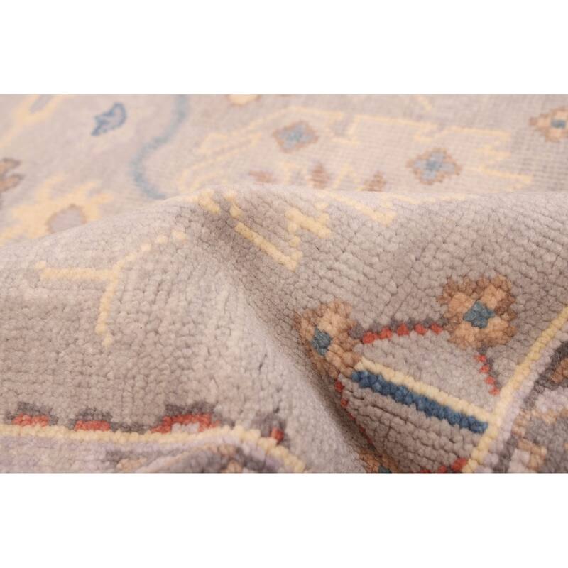 ECARPETGALLERY Hand-knotted Modern Oushak Grey Wool Rug - 7'10 x 9'8