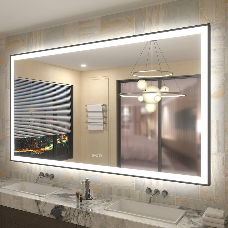 UL Certified Front & Back LED Anti-Fog Tempered Glass Framed Bathroom/Vanity Mirror 3-Year Warranty