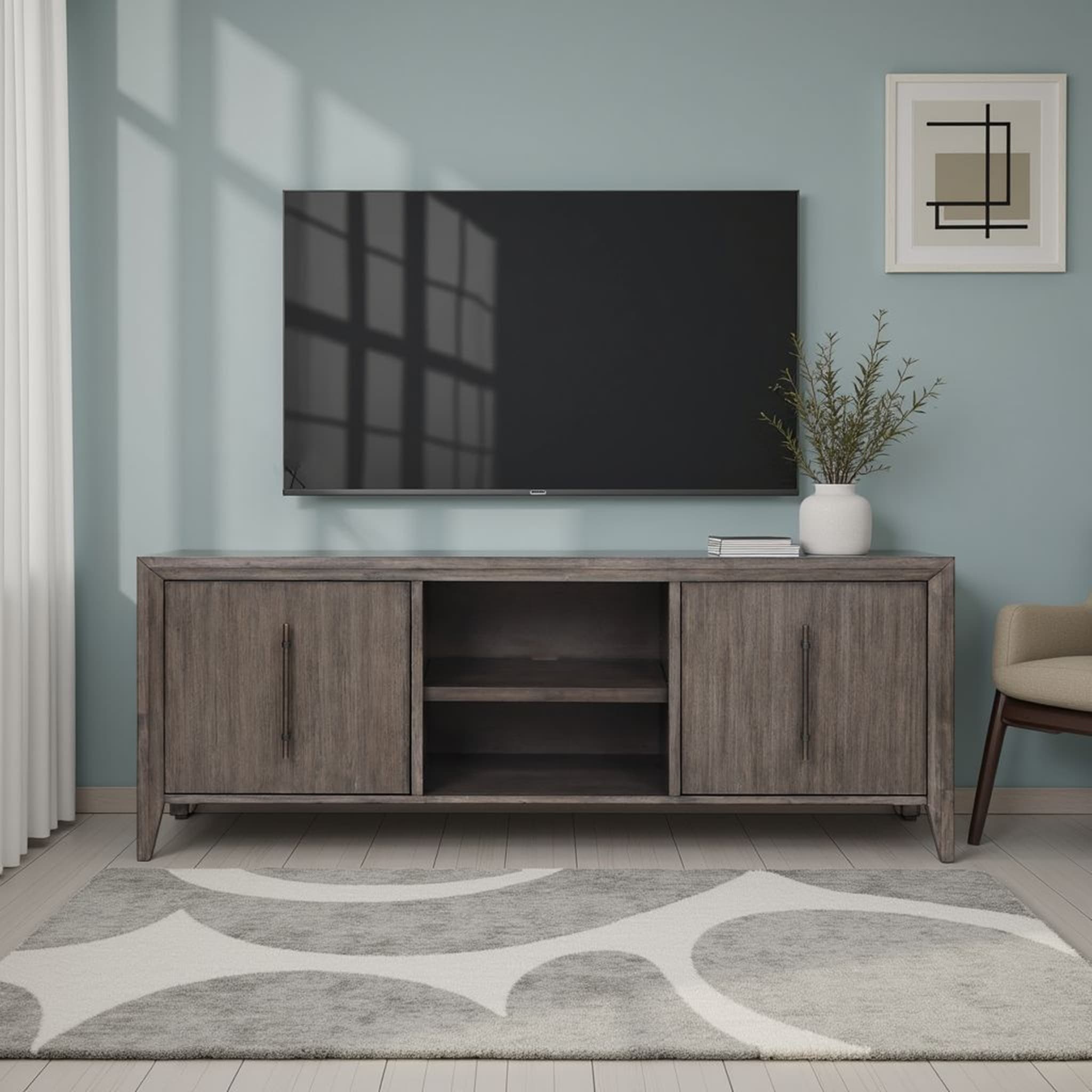 Bridgevine Home Avana 72 inch TV Stand Console, No Assembly
