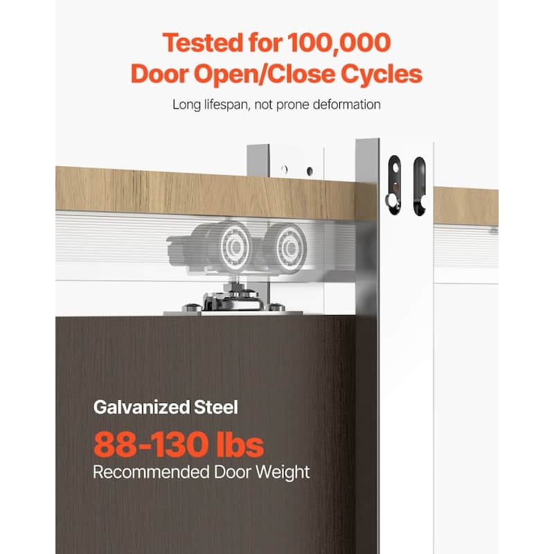 Brown-Silver Wood and Steel Soft-Close Pocket Door Frame Kit Adjustable