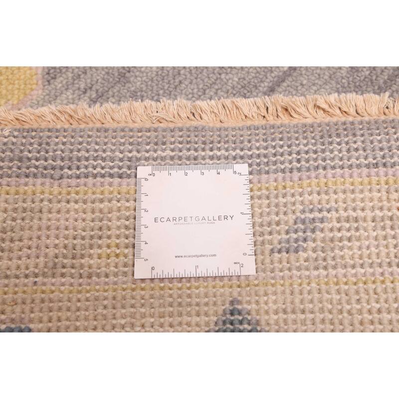 ECARPETGALLERY Hand-knotted Modern Oushak Dark Grey Wool Rug - 8'0 x 9'11