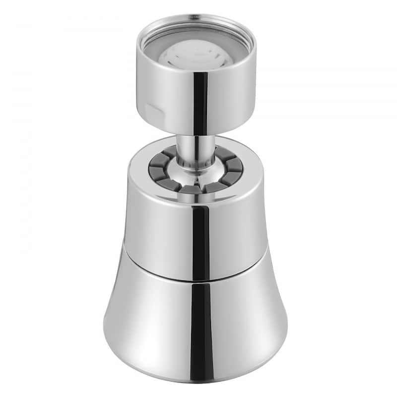 Silver Rotatable Faucet Extender with 5 Water Flow Modes and Core - 1.6 x 1.6 x 2.8 in
