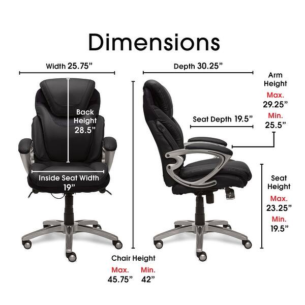 Shop Serta Works Executive Office Chair With Air Technology On Sale Overstock 18097230