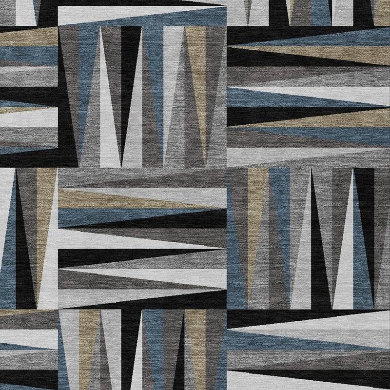 HomeRoots Geometric Transitional Rectangle Outdoor Rug