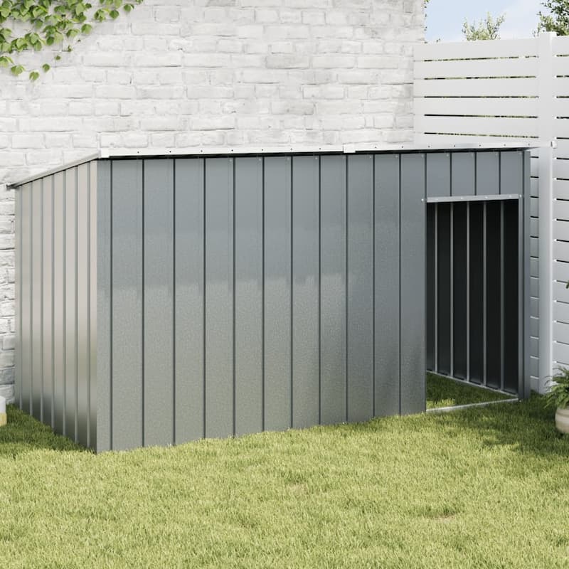 vidaXL Dog House Anthracite Galvanized Steel - 35.8 x 77.2 x 43.3