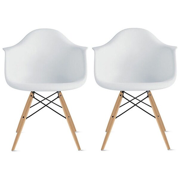 Molded Natural Wood Eiffel Dining Chairs (Set of 2). Opens flyout.