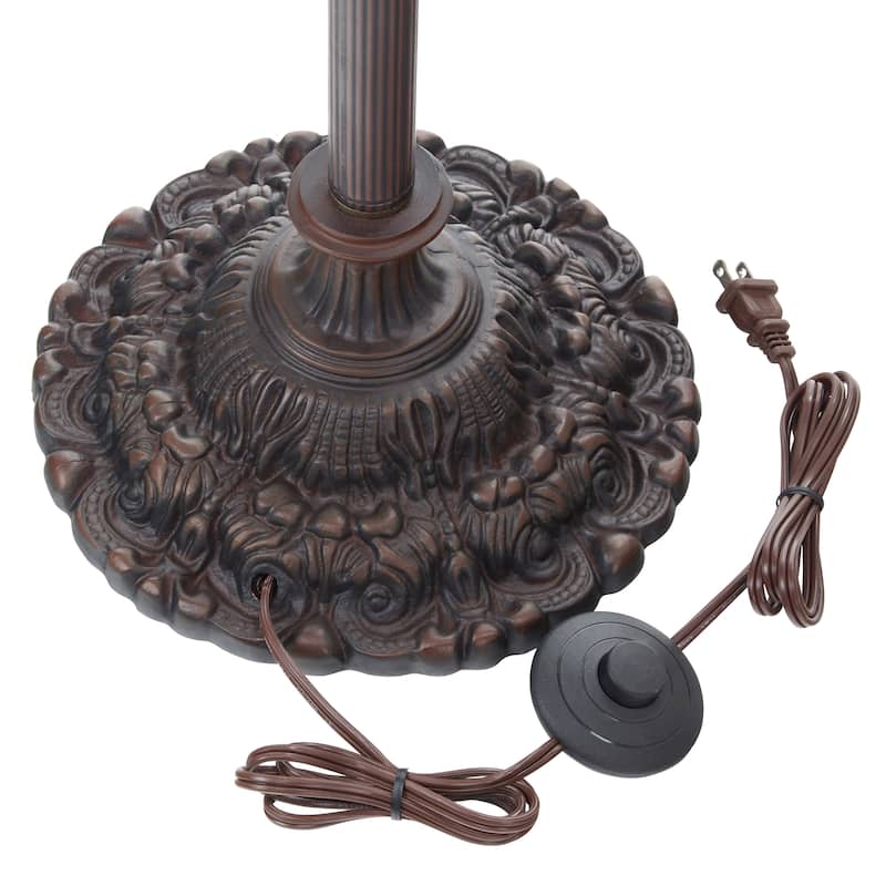 Sophia River of Goods Teal Stained Glass Bowl Shade 60-Inch Floor Lamp - 19" x 12.5" x 60"