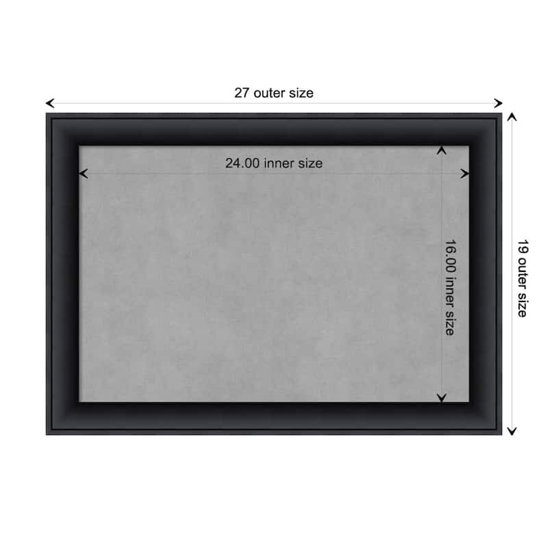 Framed Magnetic Board, Nero Black - Board Size 24x16