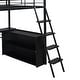 preview thumbnail 9 of 28, Full Size Loft Bed with Desk, LED Shelves, and Storage - Metal Frame with Guardrails and Ladder, Space-Saving Design for Teens