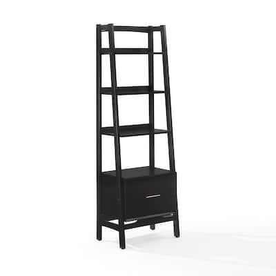 Crosley Landon Small Etagere Bookcase - Matte Black