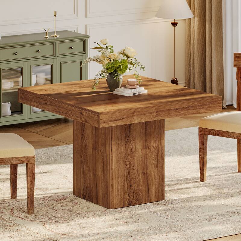 39" Farmhouse Small Square Kitchen Dining Table for 4 - 39" W x 39" D x 31.5" H