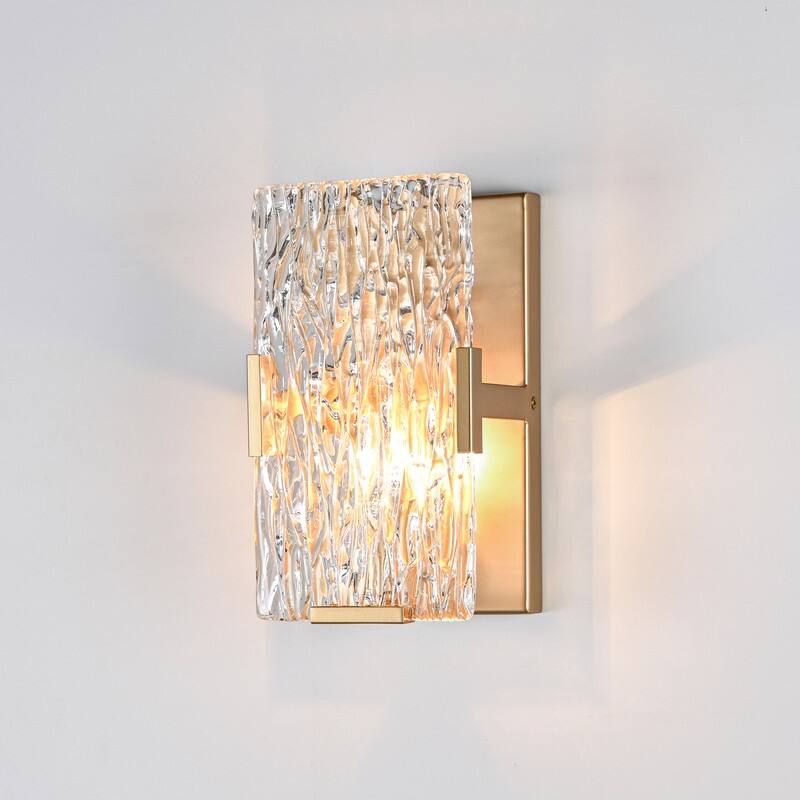 KAWOTI Glam 1- Light Wall Sconce with Textured Glass Shade