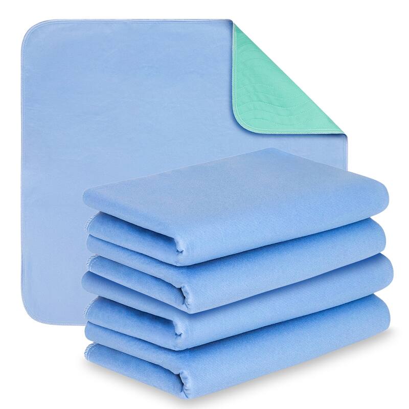 Empyrean Highly Aborbent Washable Waterproof Bed Pads - Blue - Pack of 4