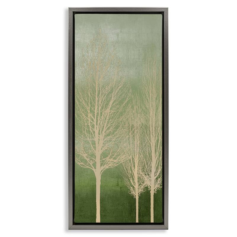 Stupell Tree Over Ombre Framed Floater Canvas Wall Art Design By Kate Bennett - 11 x 25 - Grey
