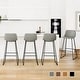 preview thumbnail 42 of 49, LUE BONA Modern Faux Leather Metal Frame Counter Height Bar Stools (Set of 4)