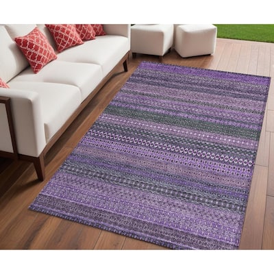 Lamo Stripe Weather Resistant Timeless Fusion Outdoor Rug