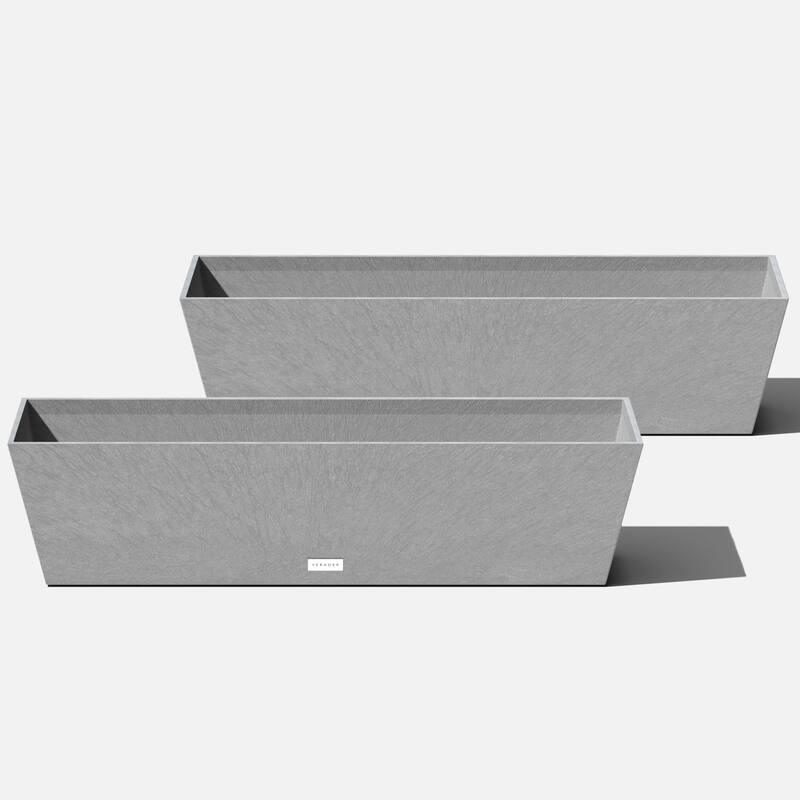 Pure Series Window Box Planter - 36 inch - 2 Pack - Grey