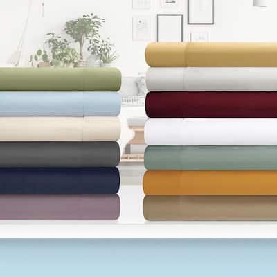 HomeRoots Charcoal Queen Cotton Blend 1200 Thread Count Washable Duvet Cover Set