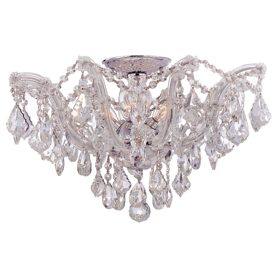 Maria Theresa 5 Light Swarovski Strass Crystal Chrome Semi-Flush - 19'' W x 11.5'' H