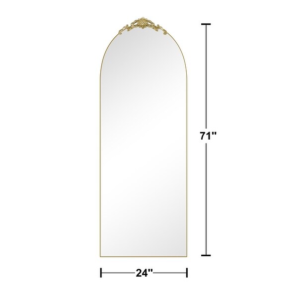 Vintage Arched Full Length Standing Mirror Vanity Floor Mirror