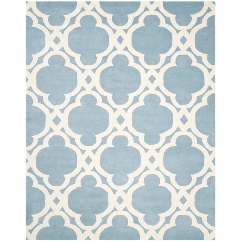 SAFAVIEH Handmade Chatham Naemi Modern Wool Rug - 8' x 10' - Blue/Ivory