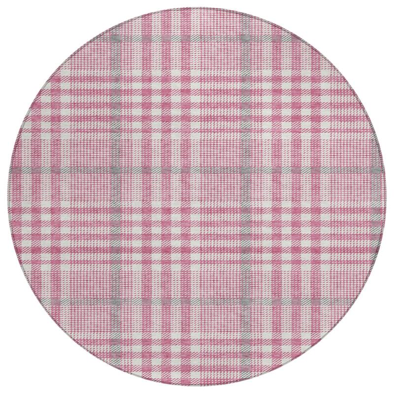 HomeRoots Plaid Transitional Rectangle Outdoor Rug
