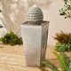 preview thumbnail 4 of 28, 36"H Beige/ Turquoise/ Blue Oversized Artichoke Pedestal LED Ceramic Fountain by Glitzhome