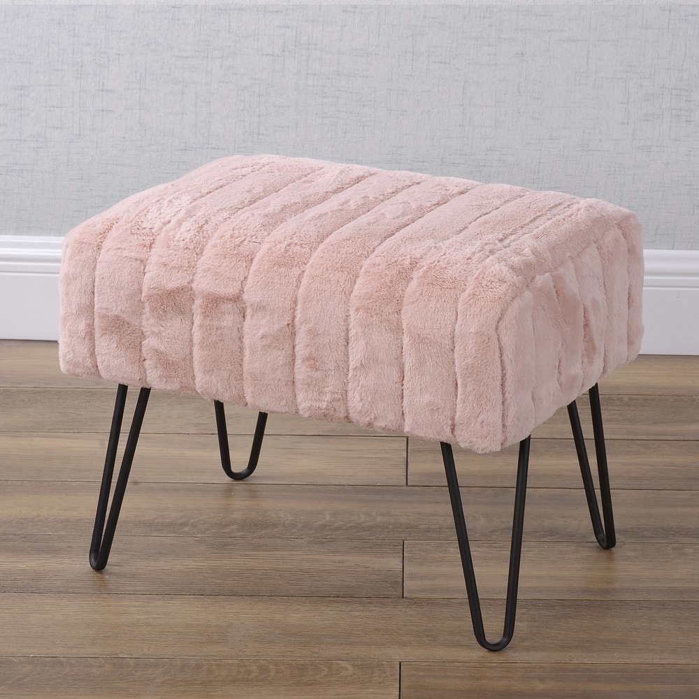 Serenta SuperMink Fauxfur Ottoman Bench
