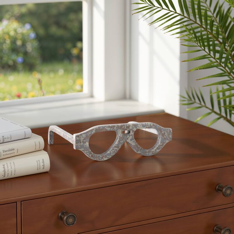 Stone Decorative Eyewear Design Sculpture Trendy Valencia Design - 9" x 8" x 3"