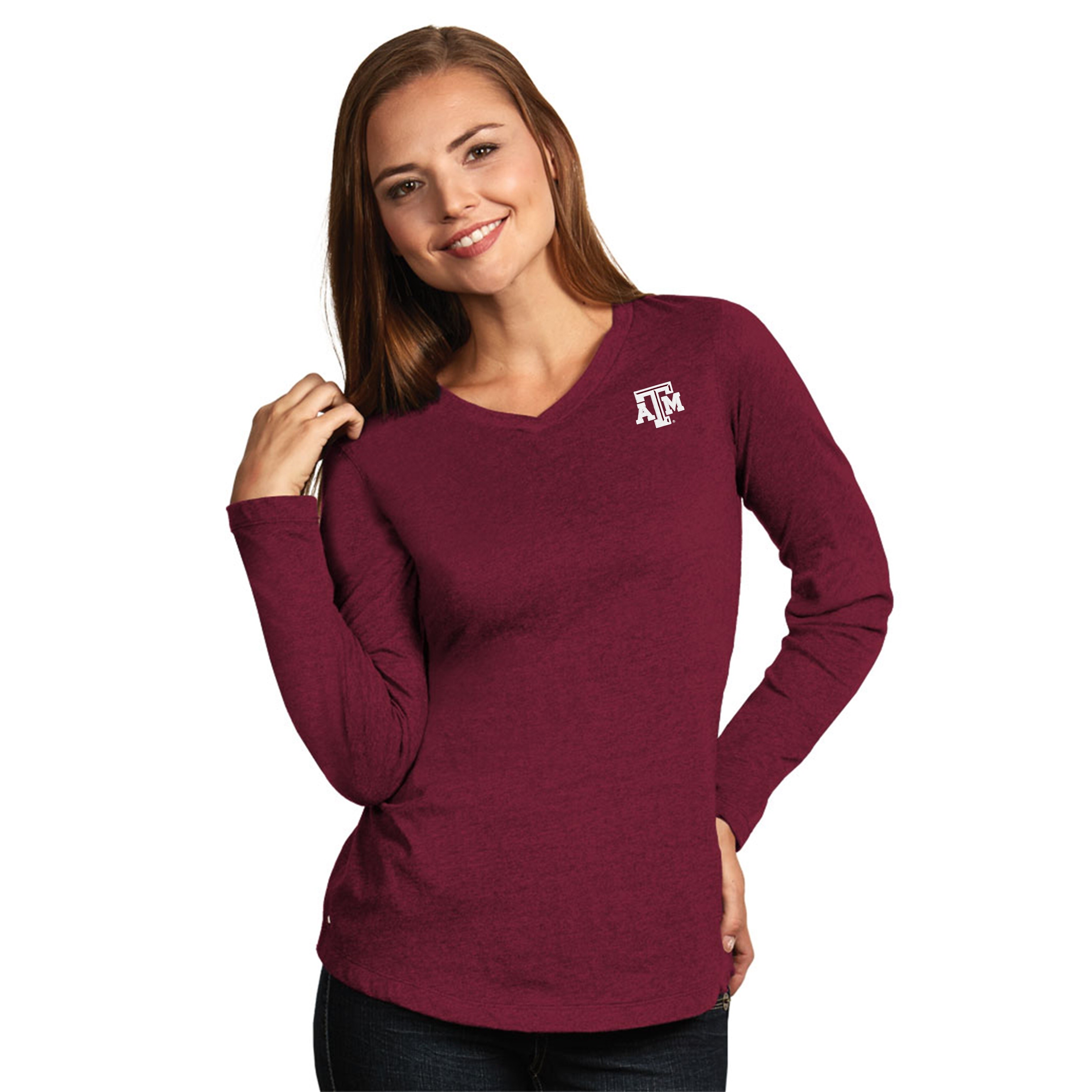 Shop Texas A M University Ladies Heather Jersey V Neck Tee Free