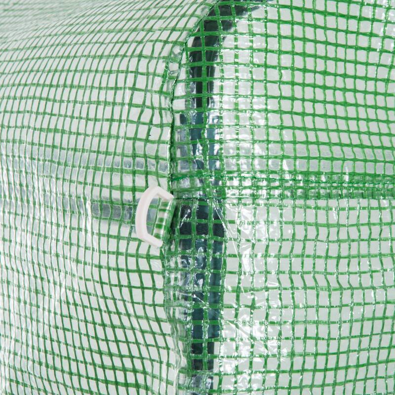 Outsunny 7' x 7' x 7' Tunnel Greenhouse Outdoor Walk-In Hot House with Roll-up Windows and Zippered Door, Green