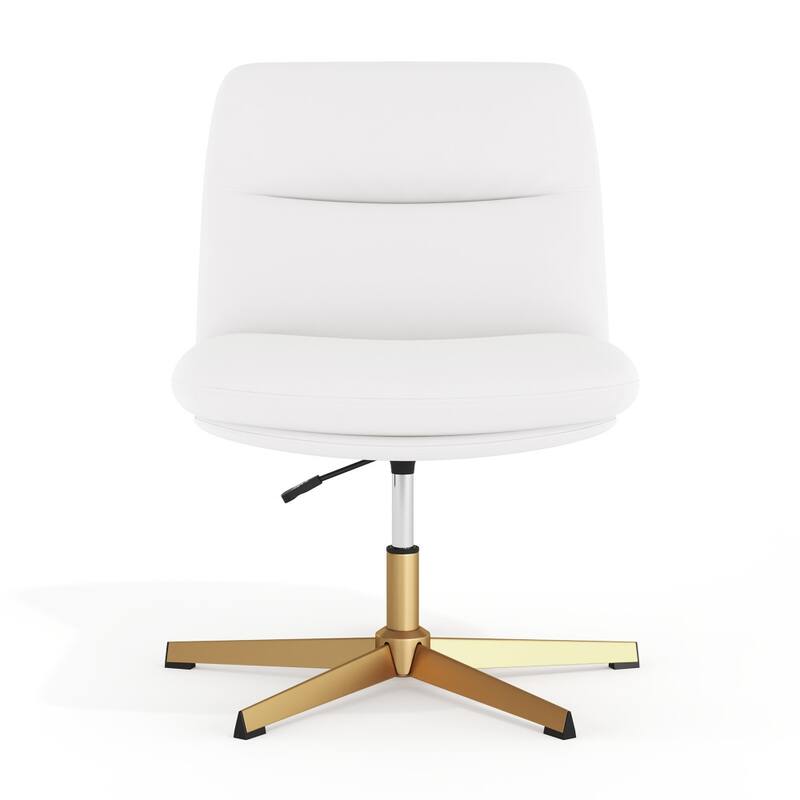 Commercial Wide Mid-Back Padded Upholstered Swivel Office Chair - 27.25"W x 27.25"D x 31.75" - 36.5"H