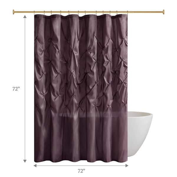 dimension image slide 0 of 5, Madison Park Laurel Tufted Semi-Sheer Shower Curtain