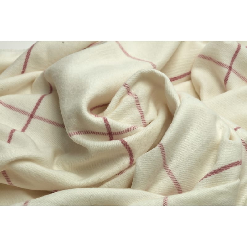 Acrylic Woven Queen Size Throw Blanket with Hand Knotted Fringes