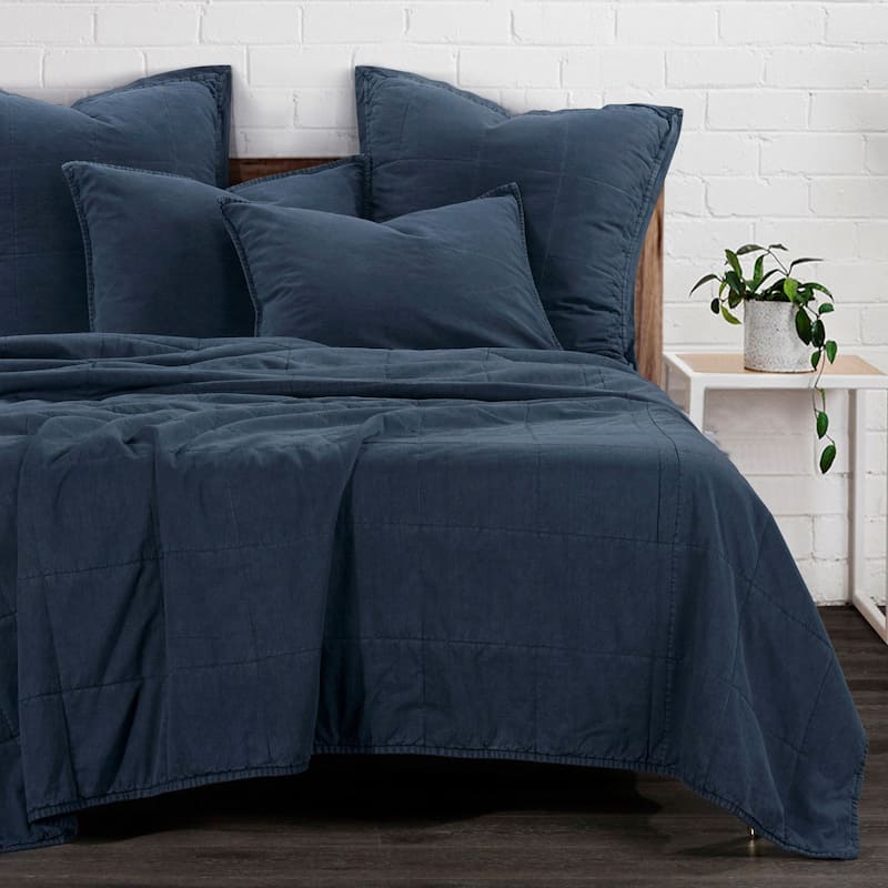 HiEnd Accents Stonewashed Cotton Canvas Vintage Chic Coverlet, 1PC