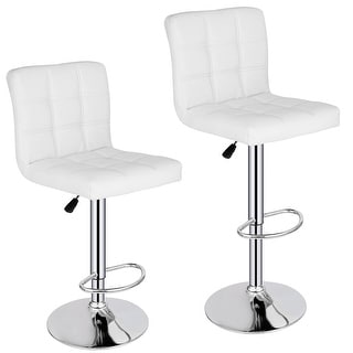 Modern Adjustable Swivel Bar Stools Armless Spa Chairs w/ Back 2 Pieces