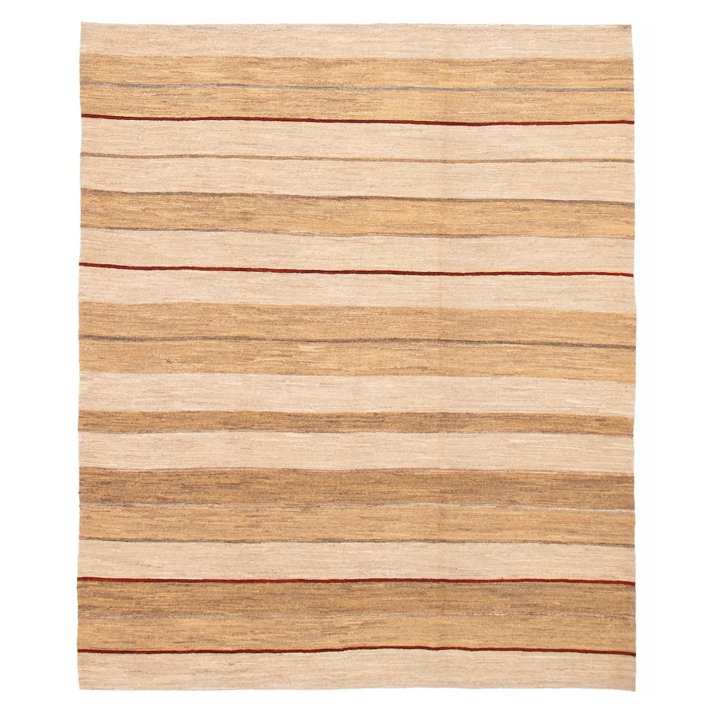 ECARPETGALLERY Flat-Weave Natural Beige Wool Tapestry Kilim - 7'10 x 9'4