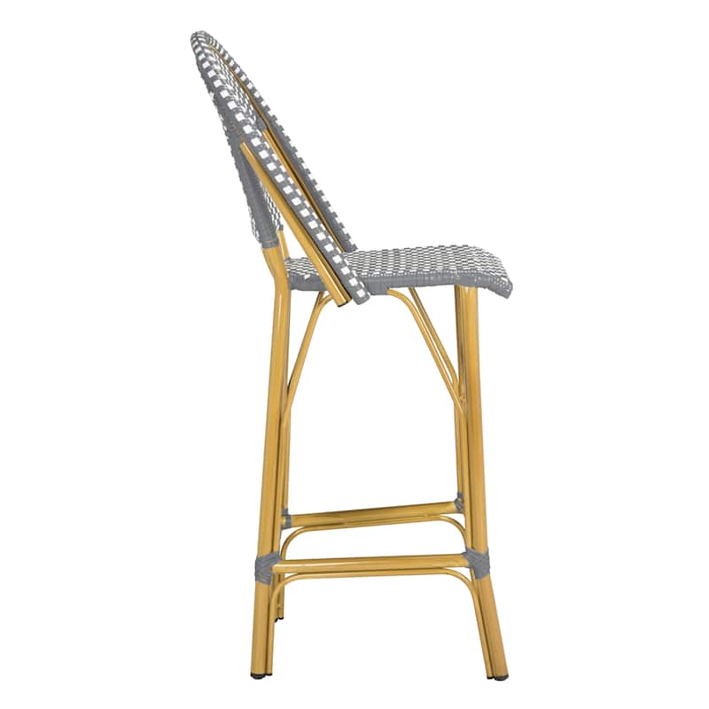 SAFAVIEH Outdoor Samara 30-inch Stacking Bistro Bar Stool (Fully Assembled) - 19Wx22Dx47H
