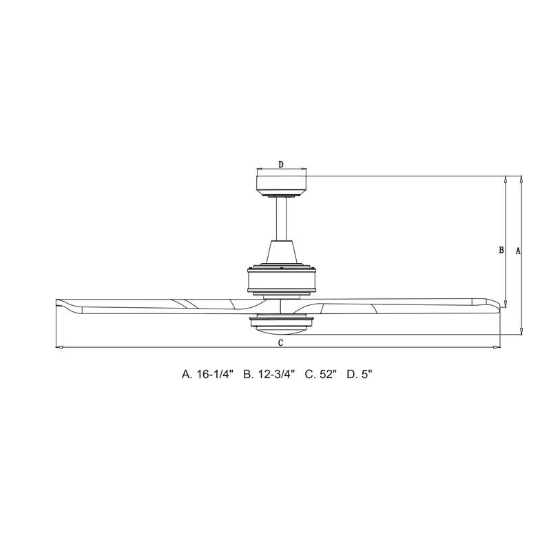 Bellevue VXCFA53440 Garrett 52" 3 Blade Indoor / Outdoor 3000K LED