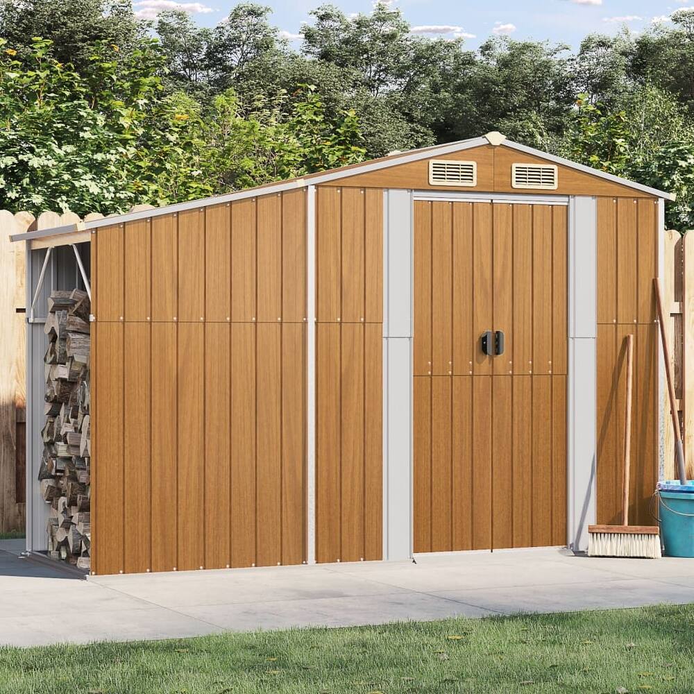 vidaXL Garden Shed Metal Outdoor Storage Tool Shed House Galvanized Steel