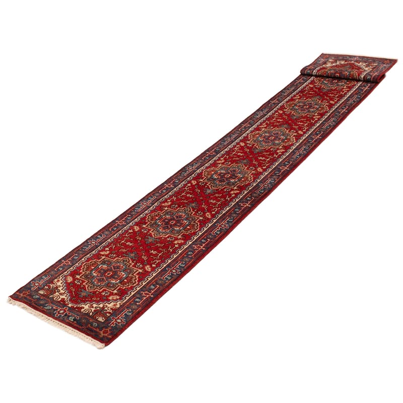 ECARPETGALLERY Hand-knotted Serapi Heritage Red Wool Rug - 2'6 x 19'9