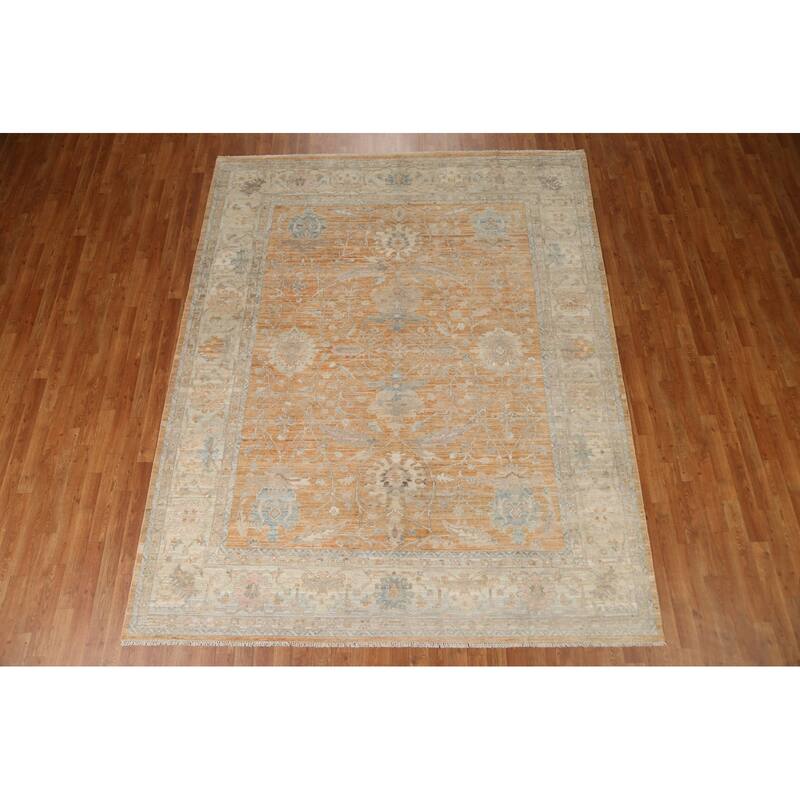 Vegetable Dye Traditional Muted Oushak Turkish Rug Wool Hand-knotted - 7'10" x 9'8"