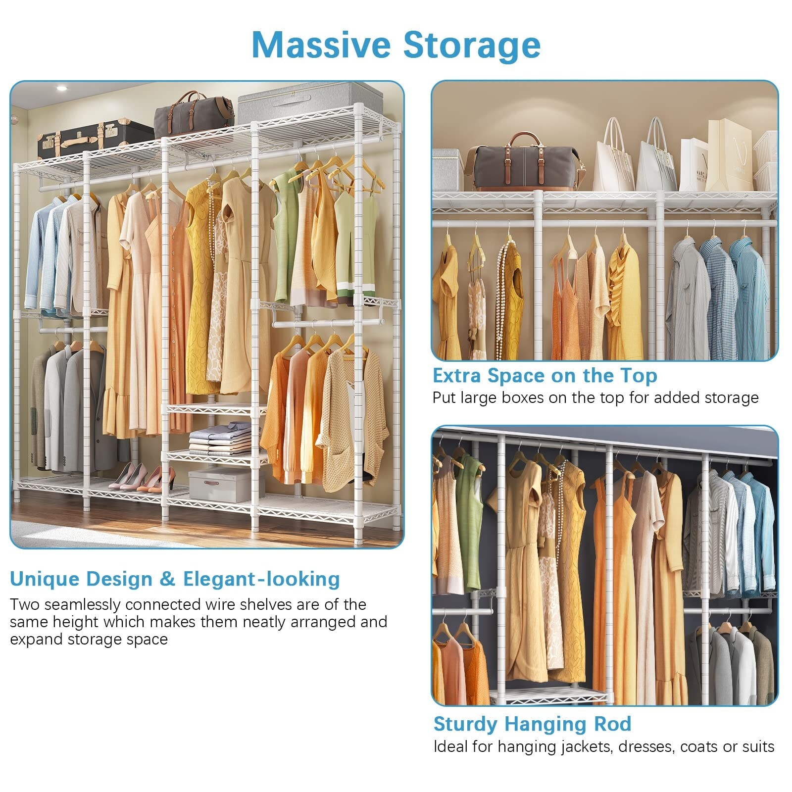 Clothes storage rack with cover top