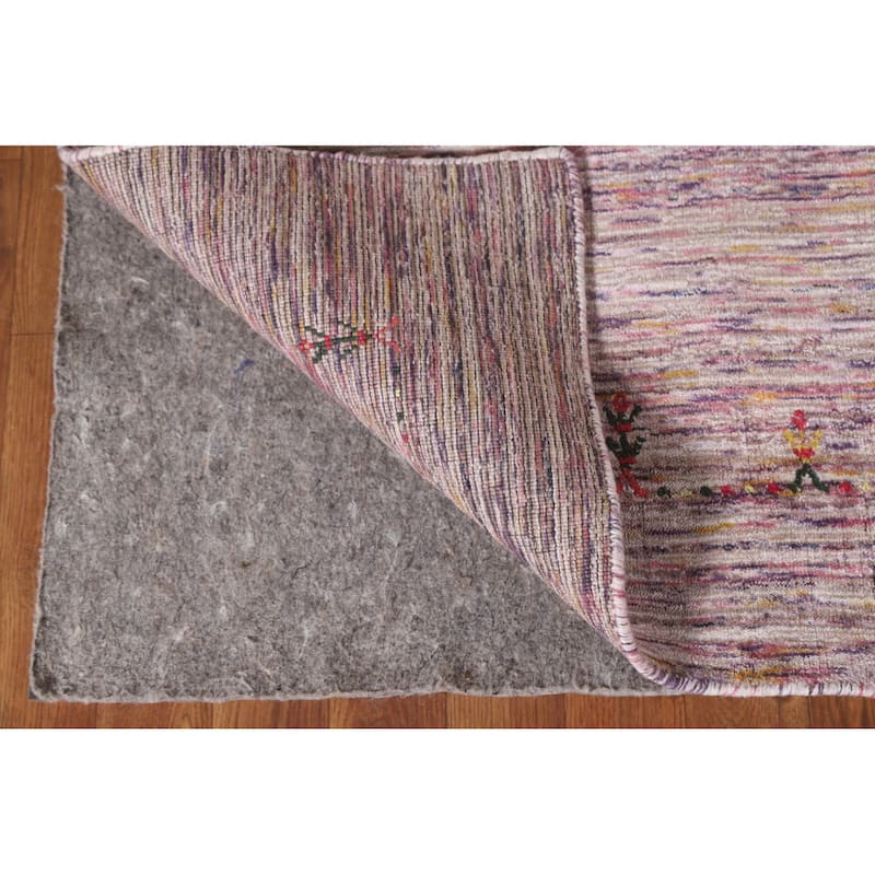 Gabbeh Indian Area Rug Hand-Knotted Tribal Wool Carpet - 8'0"x 9'11"