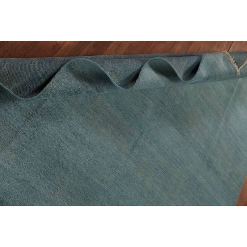 Light Blue Gabbeh Oriental Area Rug Hand-Knotted Wool Carpet - 6'0" x 8'10"