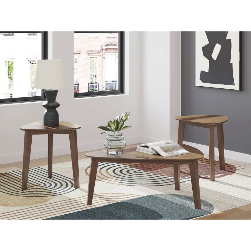 Signature Design by Ashley Lyncott Brown Table (Set of 3) - 42" W x 28" D x 18" H