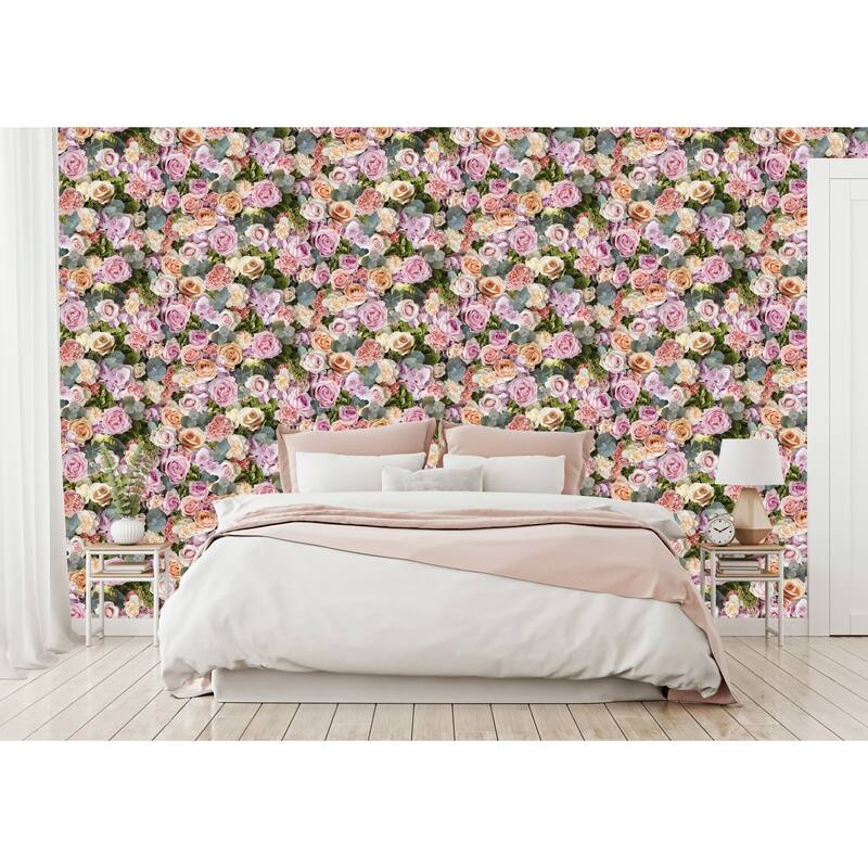 Spring Floral Multi Wallpaper - 20.8 in. W x 33ft L - Double Roll