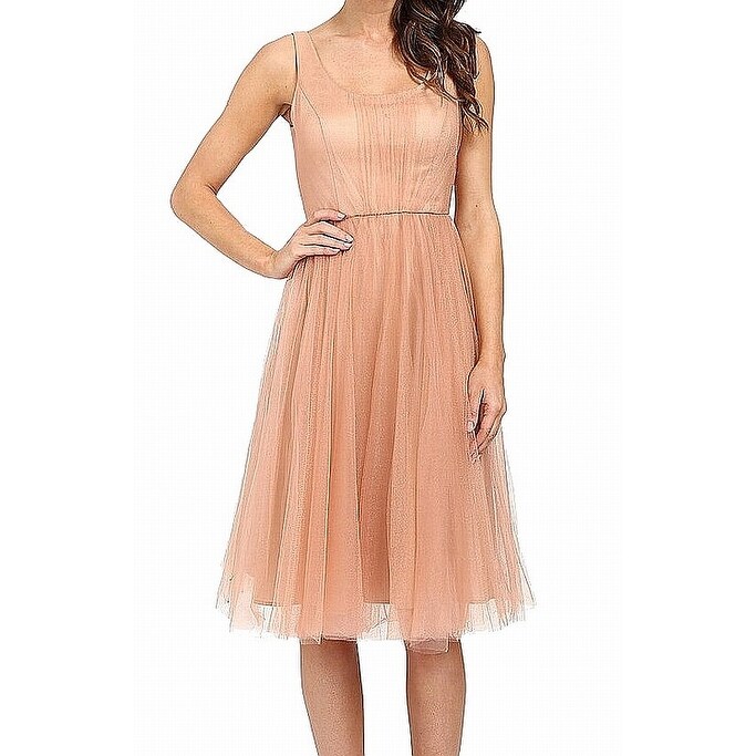 donna morgan rose gold tiffany gown
