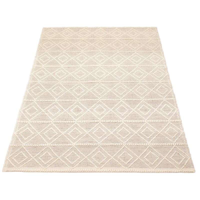 ECARPETGALLERY Braid weave Sienna Cream Wool Rug - 4'11 x 8'0