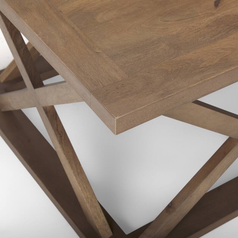 HomeRoots 48" Brown Solid Wood Geo Frame Coffee Table - 48' X '17.5' X '28